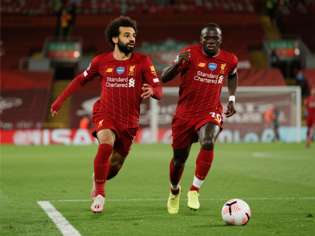 利物浦,英超荣耀之旅的璀璨篇章 强大的进攻火力
前锋组合萨拉赫与马内堪